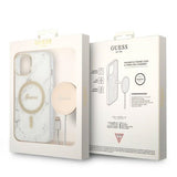 Set Guess GUBPP14MHMEACSH Case+ Charger iPhone 14 Plus 6,7" hvid/hvid hårdkasse Marble MagSafe