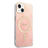Set Guess GUBPP14SH4EACSP Case+ Charger iPhone 14 6.1" pink/pink hard case 4G Print MagSafe