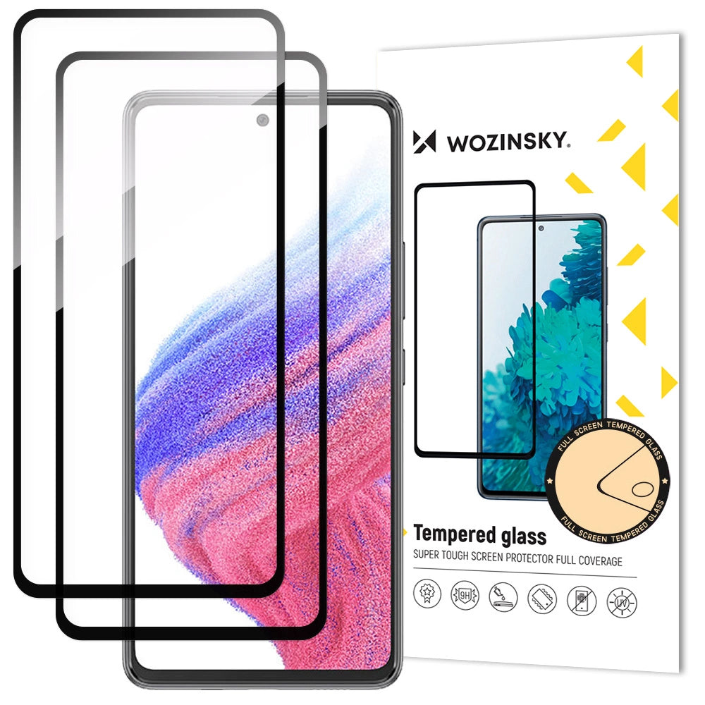 Wozinsky 2x Full Glue tempereret glas Samsung Galaxy A54 5G 9H Full Screen tempereret glas med sort ramme