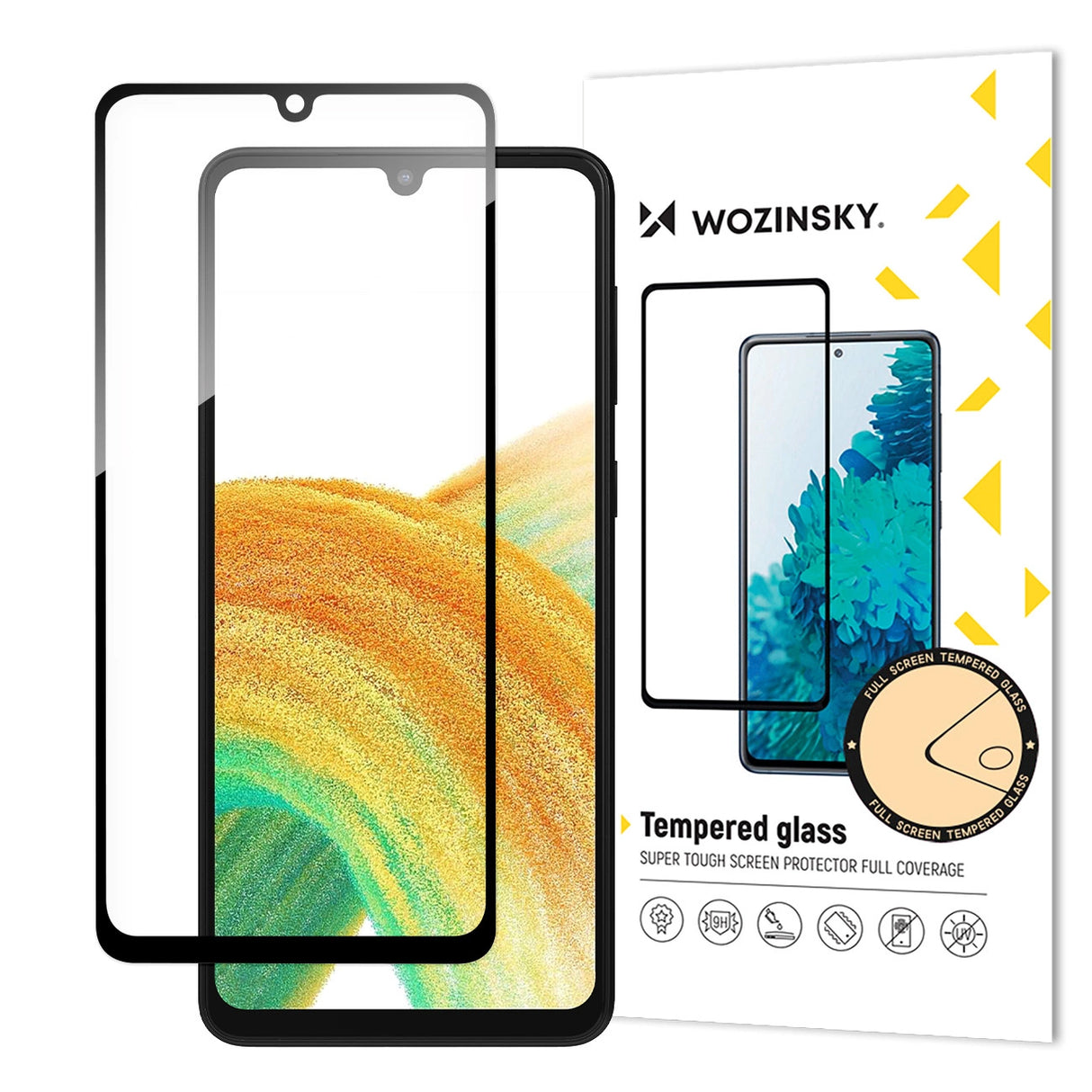 Wozinsky Full Glue Temperet Glas Temperet Glas Til Samsung Galaxy A34 5G 9H Full Screen Cover Med Sort Ramme