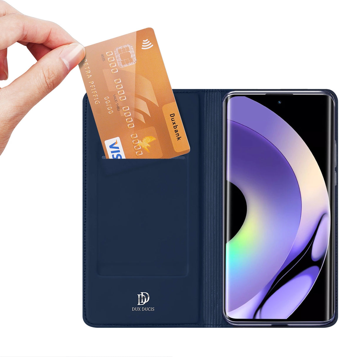 Dux Ducis Skin Pro Case for Realme 10 Pro Flip Card Wallet Stand Blue