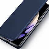 Dux Ducis Skin Pro-kasse til Realme 10 Pro+ flip cover kort tegnebog stativ blå