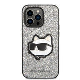 Karl Lagerfeld KLHCP14LG2CPS iPhone 14 Pro 6.1" silver/silver hardcase Glitter Choupette Patch