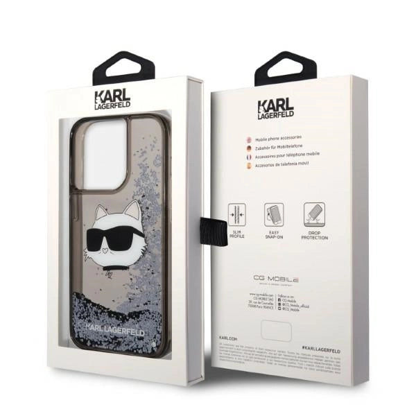 Karl Lagerfeld KLHCP14LLNCHCK iPhone 14 Pro 6.1" black/black hardcase Glitter Choupette Head