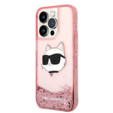 Karl Lagerfeld KLHCP14LLNCHCP iPhone 14 Pro 6.1" pink/pink hardcase Glitter Choupette Head