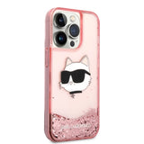 Karl Lagerfeld KLHCP14LLNCHCP iPhone 14 Pro 6.1" pink/pink hardcase Glitter Choupette Head