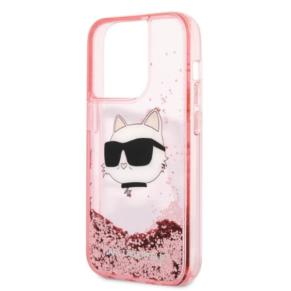 Karl Lagerfeld KLHCP14LLNCHCP iPhone 14 Pro 6.1" pink/pink hardcase Glitter Choupette Head