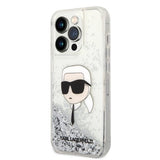 Karl Lagerfeld KLHCP14LLNKHCH iPhone 14 Pro 6.1" silver/silver hardcase Glitter Karl Head