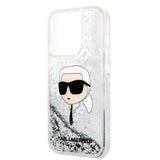 Karl Lagerfeld KLHCP14LLNKHCH iPhone 14 Pro 6.1" silver/silver hardcase Glitter Karl Head