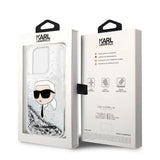 Karl Lagerfeld KLHCP14LLNKHCH iPhone 14 Pro 6.1" silver/silver hardcase Glitter Karl Head