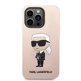 Karl Lagerfeld KLHCP14LSNIKBCP iPhone 14 Pro 6.1" hardcase pink/pink Silicone Ikonik