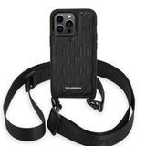 Karl Lagerfeld KLHCP14LSTMMK iPhone 14 Pro 6.1" hardcase black/black Monogram Plaque Logo Strap