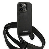 Karl Lagerfeld KLHCP14LSTMMK iPhone 14 Pro 6.1" hardcase black/black Monogram Plaque Logo Strap