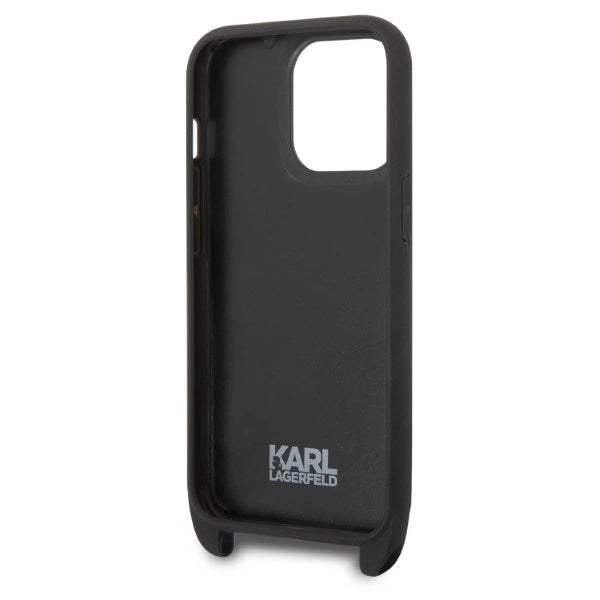 Karl Lagerfeld KLHCP14LSTMMK iPhone 14 Pro 6.1" hardcase black/black Monogram Plaque Logo Strap