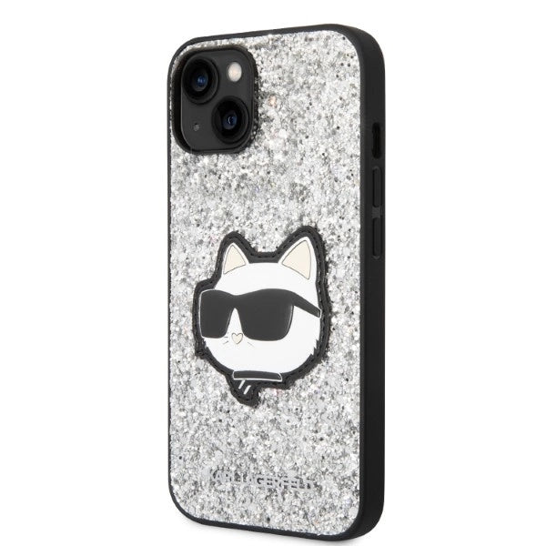 Karl Lagerfeld KLHCP14MG2CPS iPhone 14 Plus 6.7" silver/silver hardcase Glitter Choupette Patch