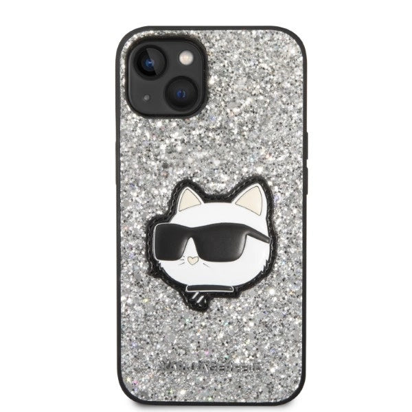 Karl Lagerfeld KLHCP14MG2CPS iPhone 14 Plus 6.7" silver/silver hardcase Glitter Choupette Patch