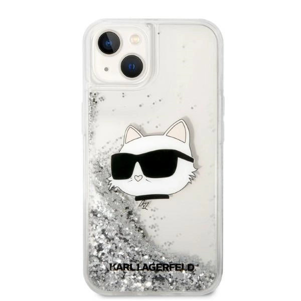 Karl Lagerfeld KLHCP14MLNHCCS iPhone 14 Plus 6.7" silver/silver hardcase Glitter Choupette Head