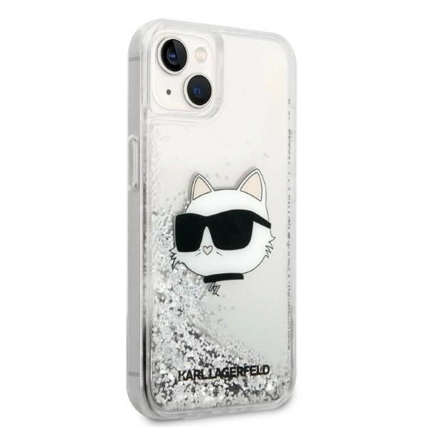 Karl Lagerfeld KLHCP14MLNHCCS iPhone 14 Plus 6.7" silver/silver hardcase Glitter Choupette Head
