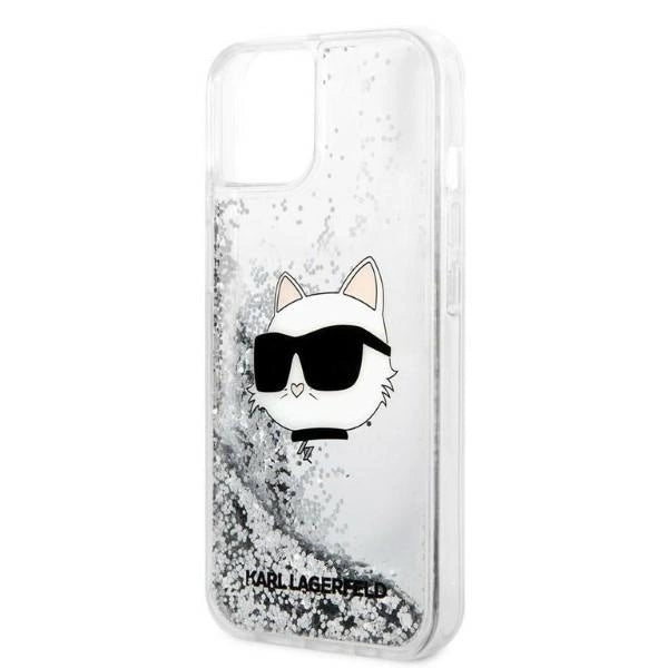Karl Lagerfeld KLHCP14MLNHCCS iPhone 14 Plus 6.7" silver/silver hardcase Glitter Choupette Head