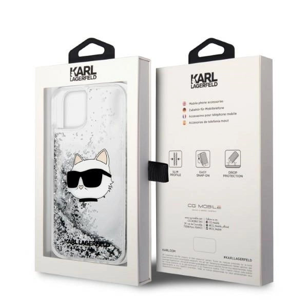 Karl Lagerfeld KLHCP14MLNHCCS iPhone 14 Plus 6.7" silver/silver hardcase Glitter Choupette Head