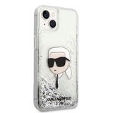 Karl Lagerfeld KLHCP14MLNKHCH iPhone 14 Plus 6.7" silver/silver hardcase Glitter Karl Head