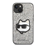 Karl Lagerfeld KLHCP14SG2CPS iPhone 14 6.1" silver/silver hardcase Glitter Choupette Patch