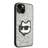 Karl Lagerfeld KLHCP14SG2CPS iPhone 14 6.1" silver/silver hardcase Glitter Choupette Patch