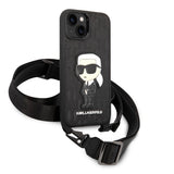 Karl Lagerfeld KLHCP14SSTKMK iPhone 14 6.1" black/black hardcase Monogram Ikonik Patch