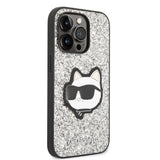 Karl Lagerfeld KLHCP14XG2CPS iPhone 14 Pro Max 6.7" silver/silver hardcase Glitter Choupette Patch