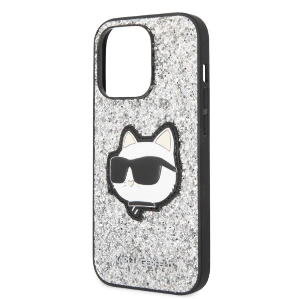 Karl Lagerfeld KLHCP14XG2CPS iPhone 14 Pro Max 6.7" silver/silver hardcase Glitter Choupette Patch