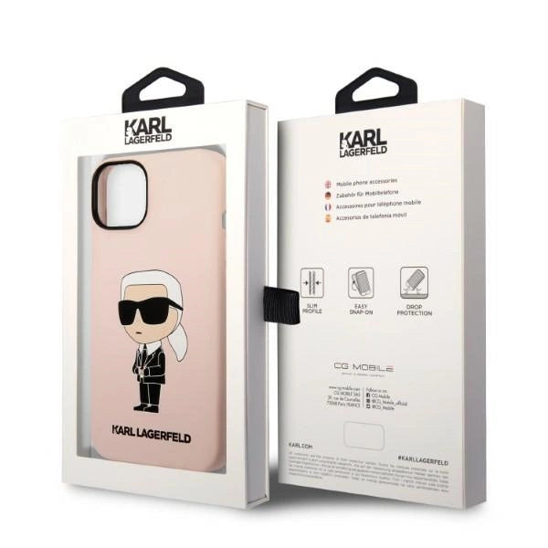 Karl Lagerfeld KLHMP14MSNIKBCP iPhone 14 Plus 6.7" hardcase pink/pink Silicone Ikonik Magsafe