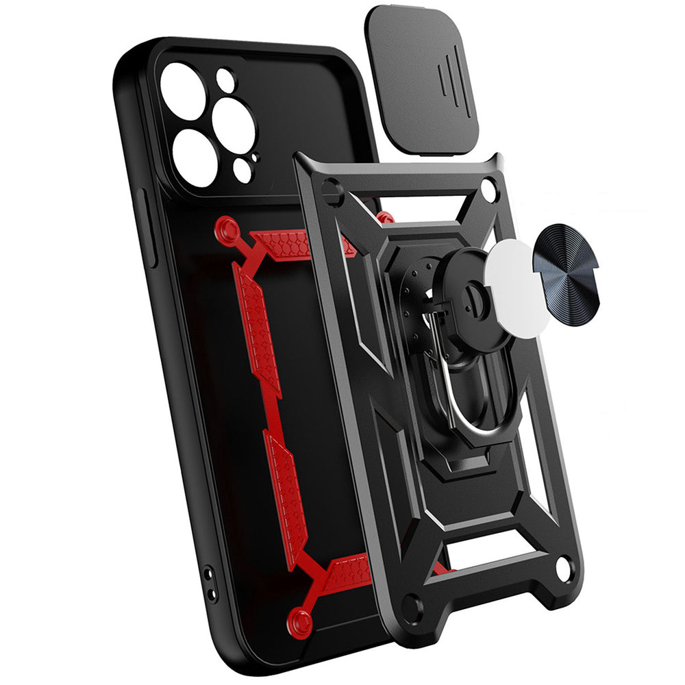 Hybrid Armor Camshield-kasse til Vivo Y16 / Vivo Y02s pansret kasse med kamera dække sort