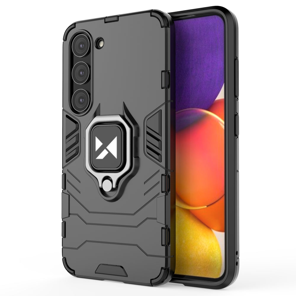 Wozinsky Ring Armor case til Samsung Galaxy S23 pansret cover magnetisk holder ring sort