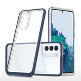 Gennemsigtigt 3in1 fodtøj til Samsung Galaxy S23+ silikone dække med blå ramme