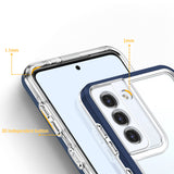 Gennemsigtigt 3in1 fodtøj til Samsung Galaxy S23+ silikone dække med blå ramme