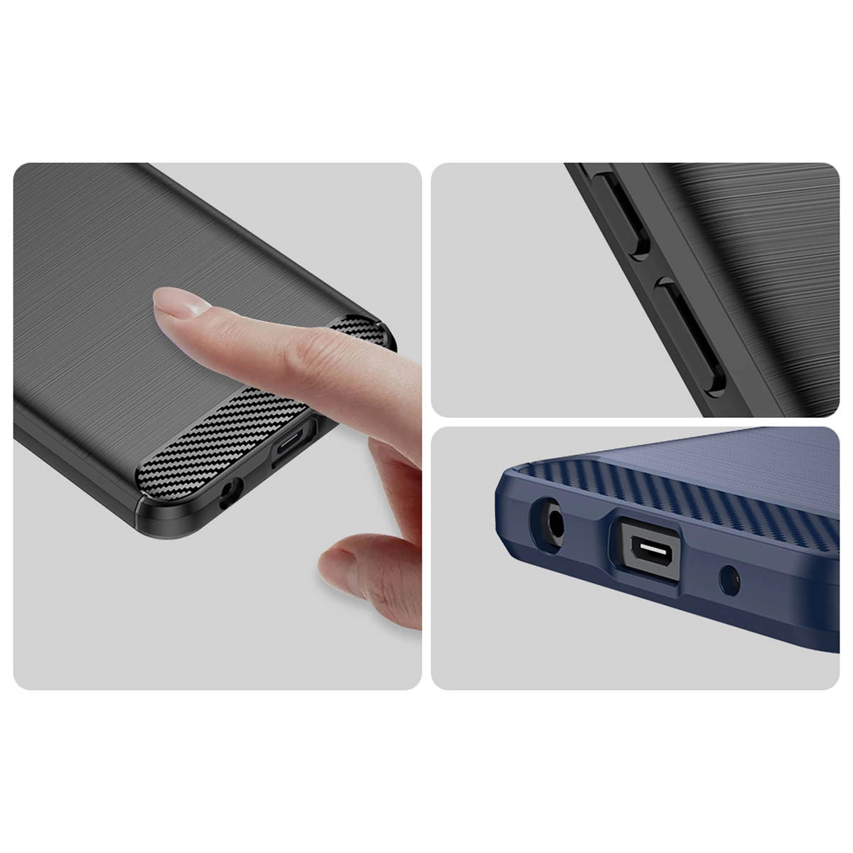 Carbon Case til Xiaomi Redmi A1+ fleksibelt silikone carbon cover sort
