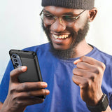 Carbon Case til Motorola Moto G62 5G fleksible silikone carbon cover sort