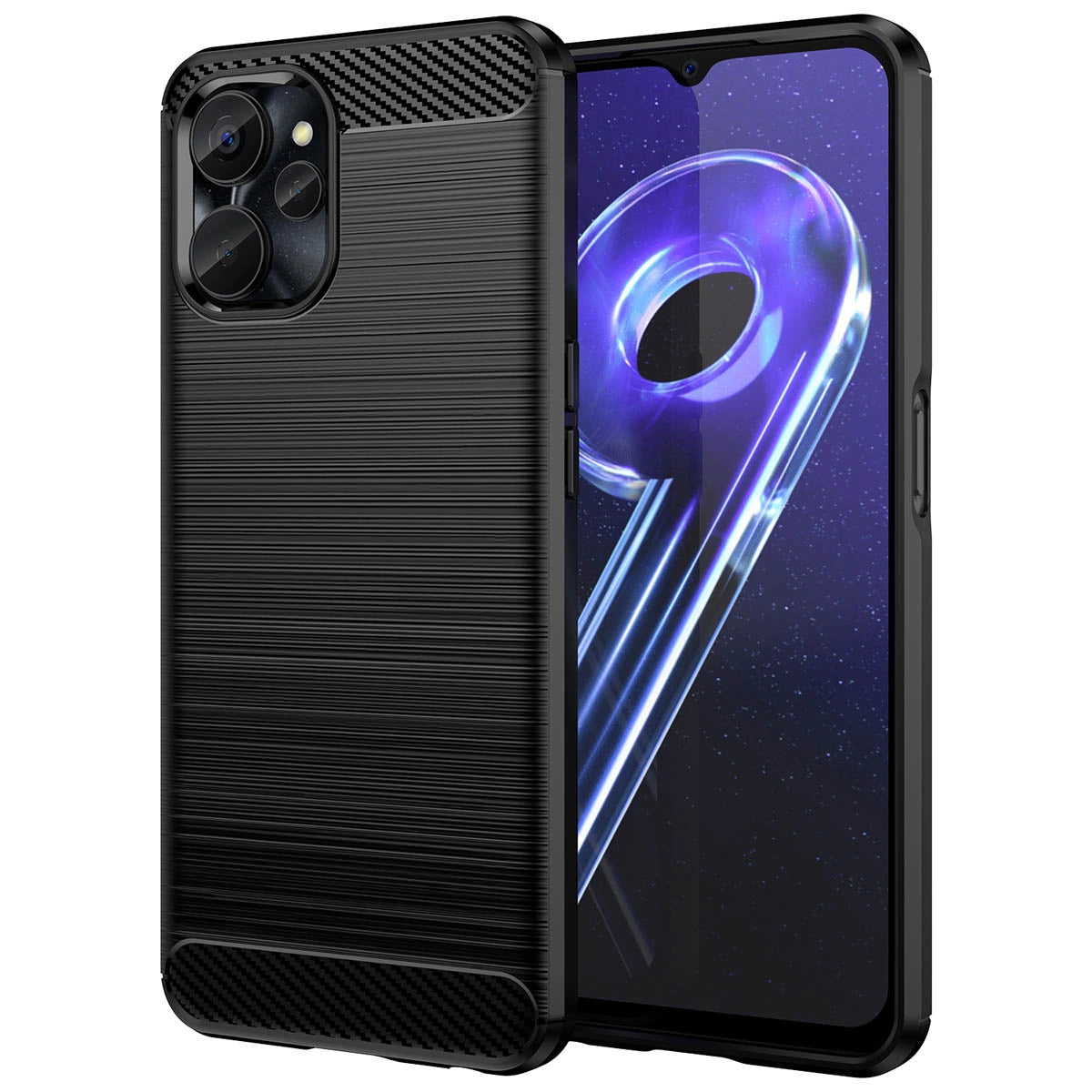 Carbon Case til Realme 10 5G / Realme 9i 5G Fleksibel silikon Carbon Cover sort