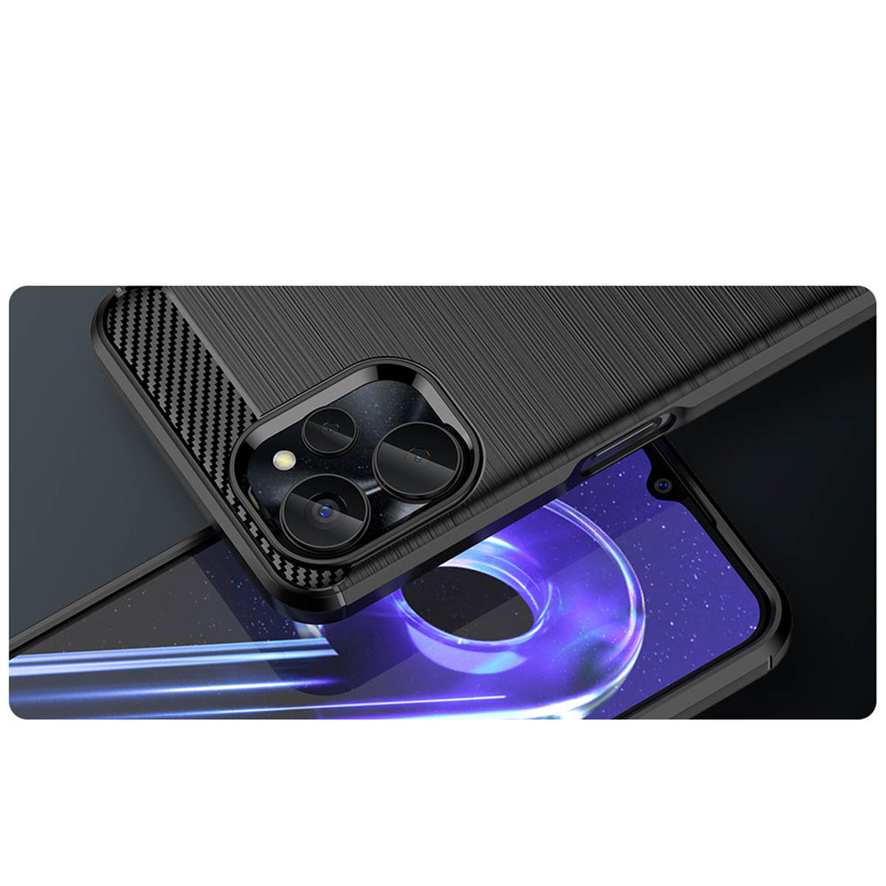 Carbon Case til Realme 10 5G / Realme 9i 5G Fleksibel Silicone Carbon Cover sort