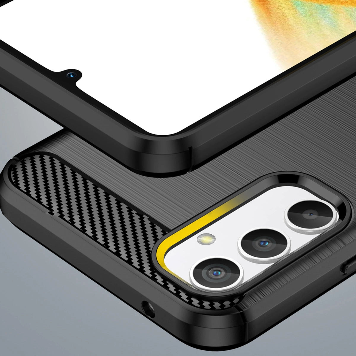Carbon Case til Realme 10 Pro med fleksibelt silikon carbon cover sort