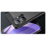 Carbon Case til Realme 10 Pro+ fleksibelt silikone carbon cover sort