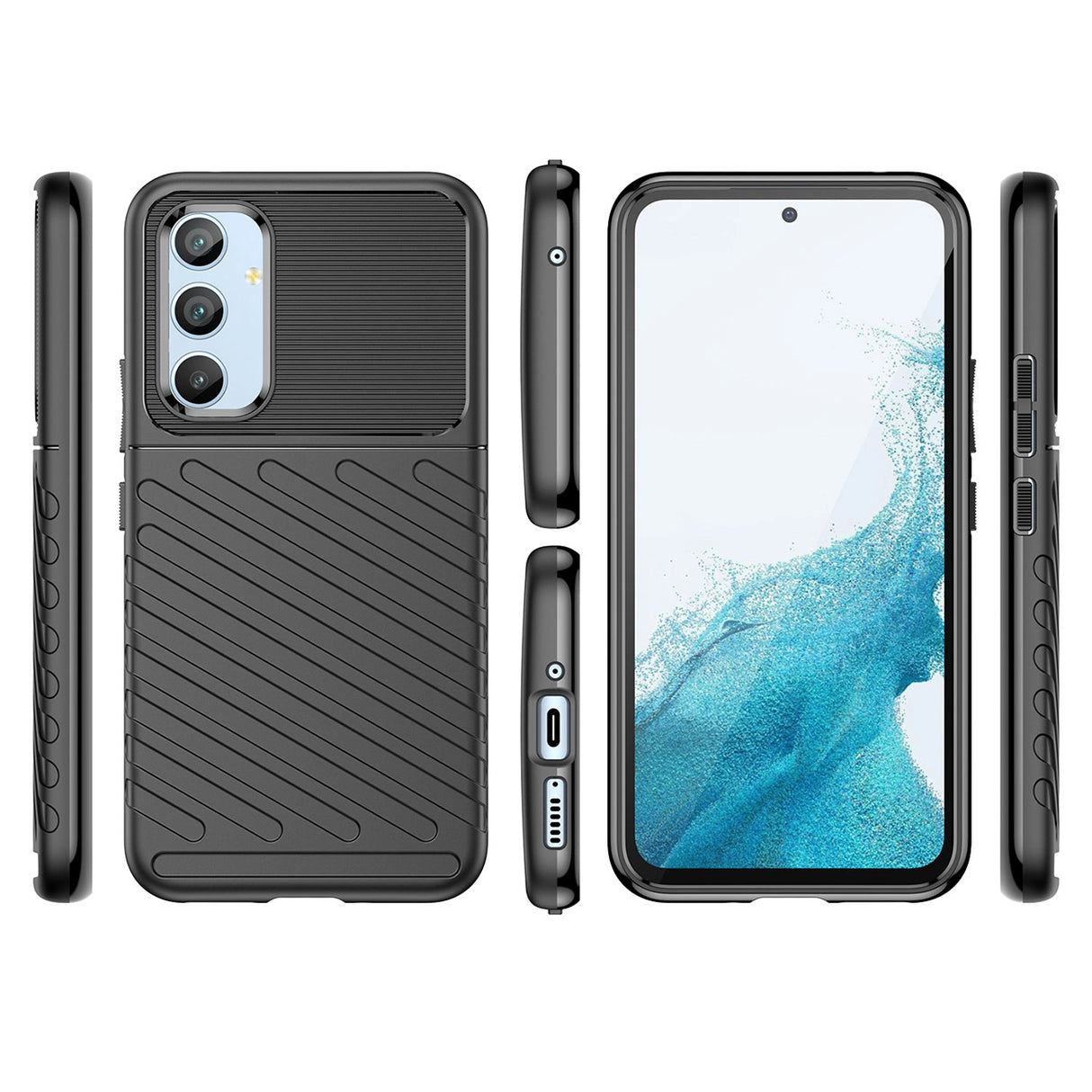 Thunder Case til Samsung Galaxy A54 5G silikone pansret cover blå