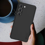 Nillkin Super Frosted Shield Pro-kasse til Samsung Galaxy S23+ pansret cover + telefonstativ rød