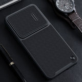 Nillkin Textured S Case til Samsung Galaxy S23, pansret cover med kamera cover, sort