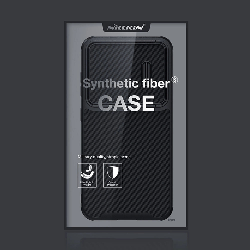 Nillkin Syntetisk Fiber S Case til Samsung Galaxy S23, kamera cover, sort