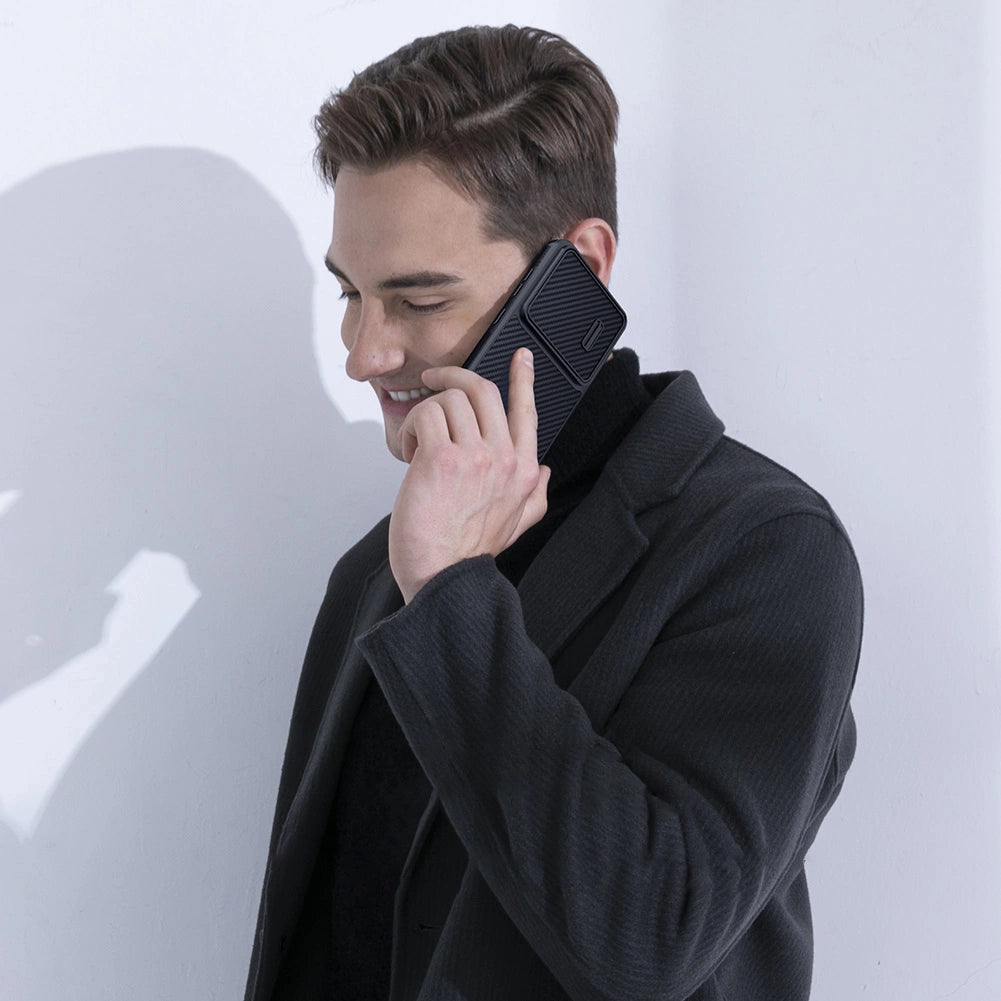 Nillkin Syntetisk Fiber S Case til Samsung Galaxy S23+, kamera cover, sort