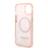 Guess GUHMP14SHTCMP iPhone 14 6.1" pink/pink hårdkasse Gold Outline Translucent MagSafe