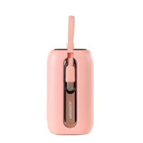Joyroom mini powerbank 10000mAh Colorful Series 22.5W med 2 indbyggede USB C og Lightning kabler pink (JR-L012)