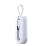 Joyroom mini powerbank 10000mAh Colorful Series 22.5W med 2 indbyggede USB C og Lightning kabler hvid (JR-L012)