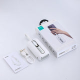 Joyroom mini powerbank 10000mAh Colorful Series 22.5W med 2 indbyggede USB C og Lightning kabler hvid (JR-L012)